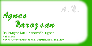agnes marozsan business card