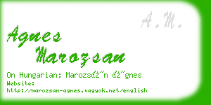 agnes marozsan business card